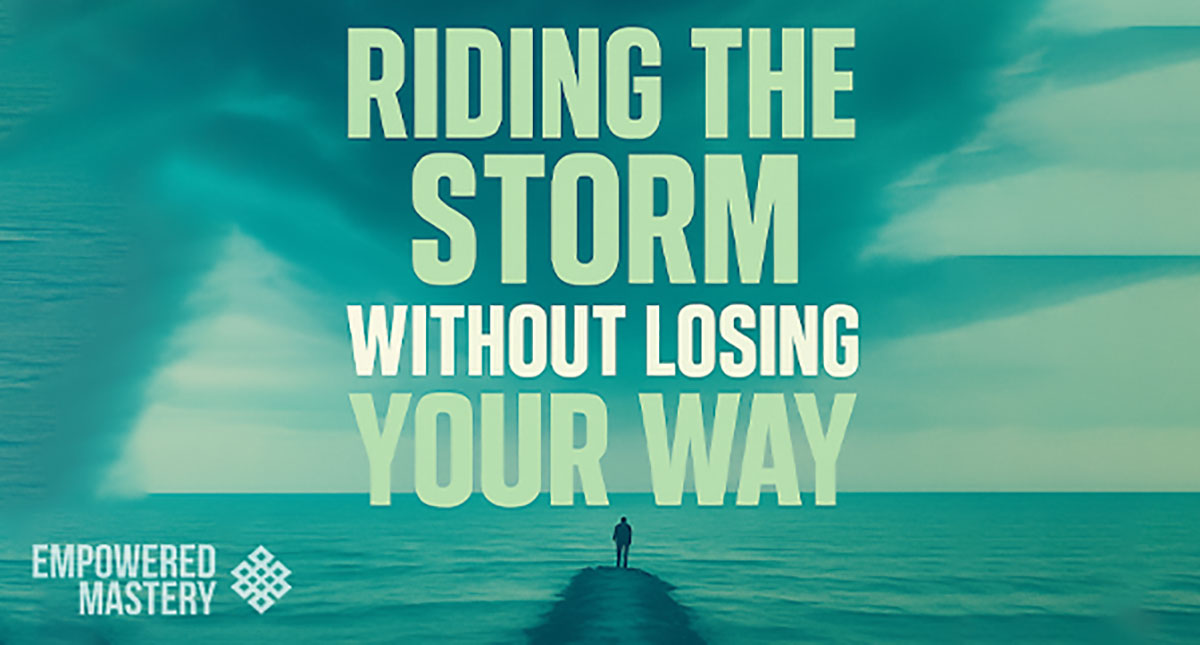 Riding the Storm: Person standing at the edge of a pier facing a stormy sea.